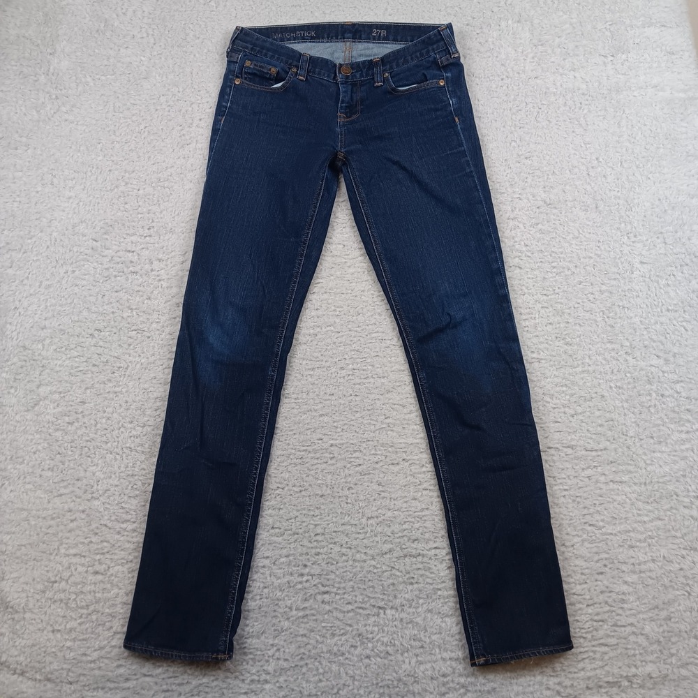 J.Crew Jeans Matchstick Women 27 Dark Blue Slim Straight Low Rise Stretch Denim